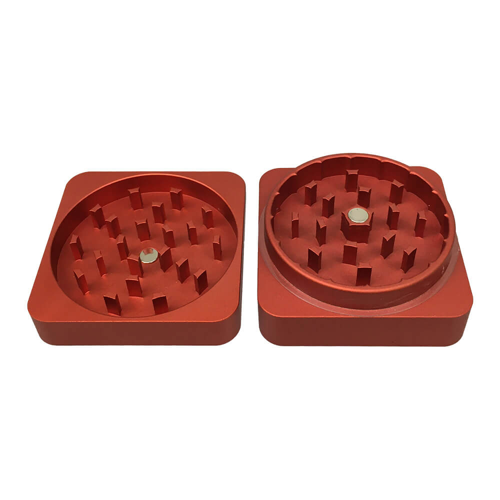 Los mejores Buds Flat Square de aluminio Grinder 2 piezas (50 mm)