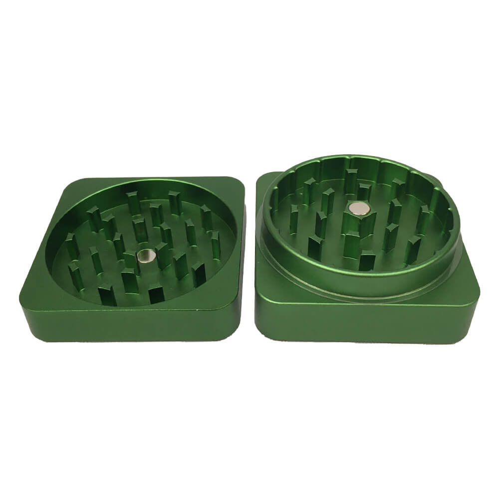 Los mejores Buds Flat Square de aluminio Grinder 2 piezas (50 mm)