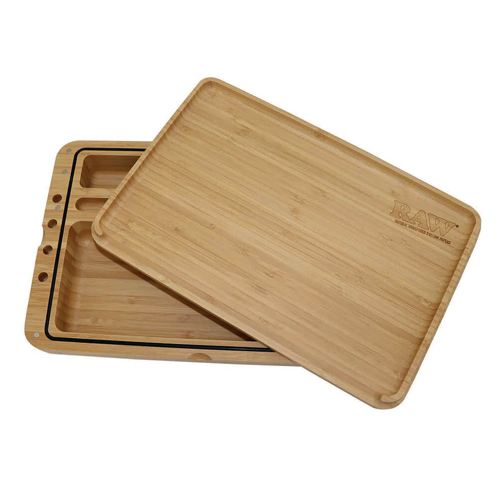Bandeja magnética de madera para liar con aroma a alcohol RAW Spirit Box