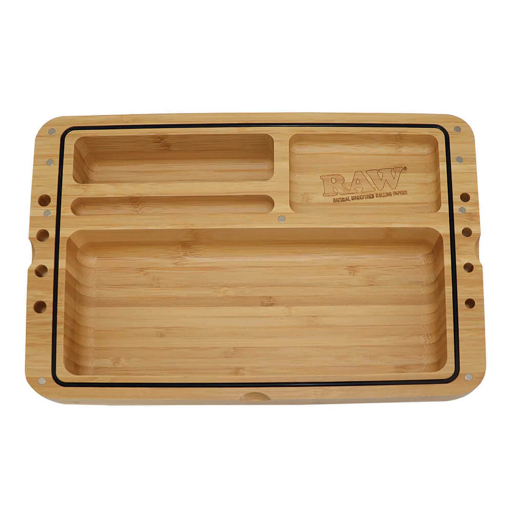 Bandeja magnética de madera para liar con aroma a alcohol RAW Spirit Box